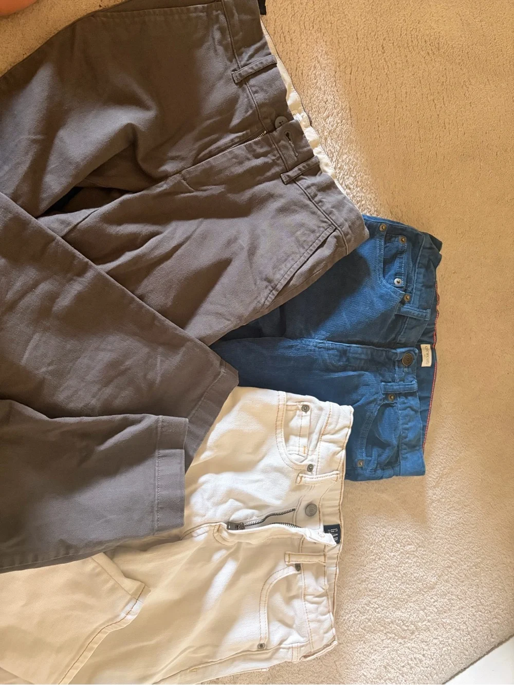 GAP CrewCuts Boys Straight Leg Jeans & Pants — White, Blue, grey Mix, sz 10